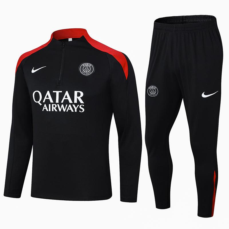 Conjunto do PSG 2024/25 Masculino Nike - Preto e Vermelho