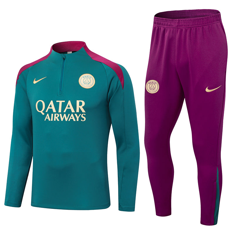 Conjunto do PSG 2024/25 Masculino Nike - Verde e Roxo