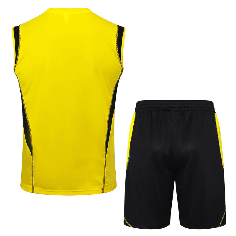 Kit de Treino Regata do Flamengo 2024/25 Amarelo e Preto Masculino