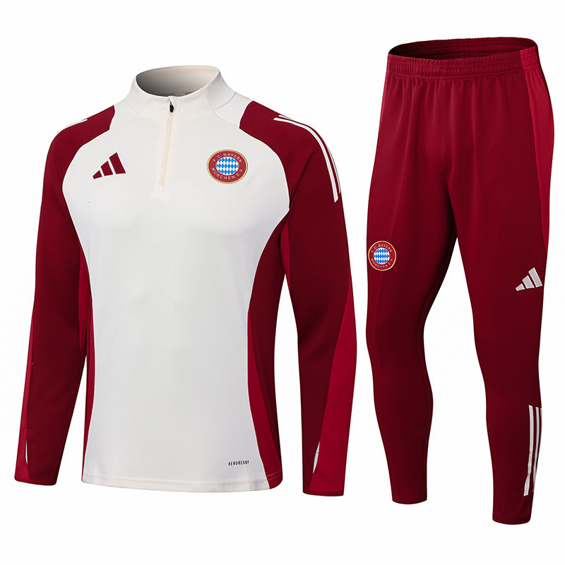 Conjunto do Bayern de Munique 2024/25 Masculino Adidas - Bege e Vermelho