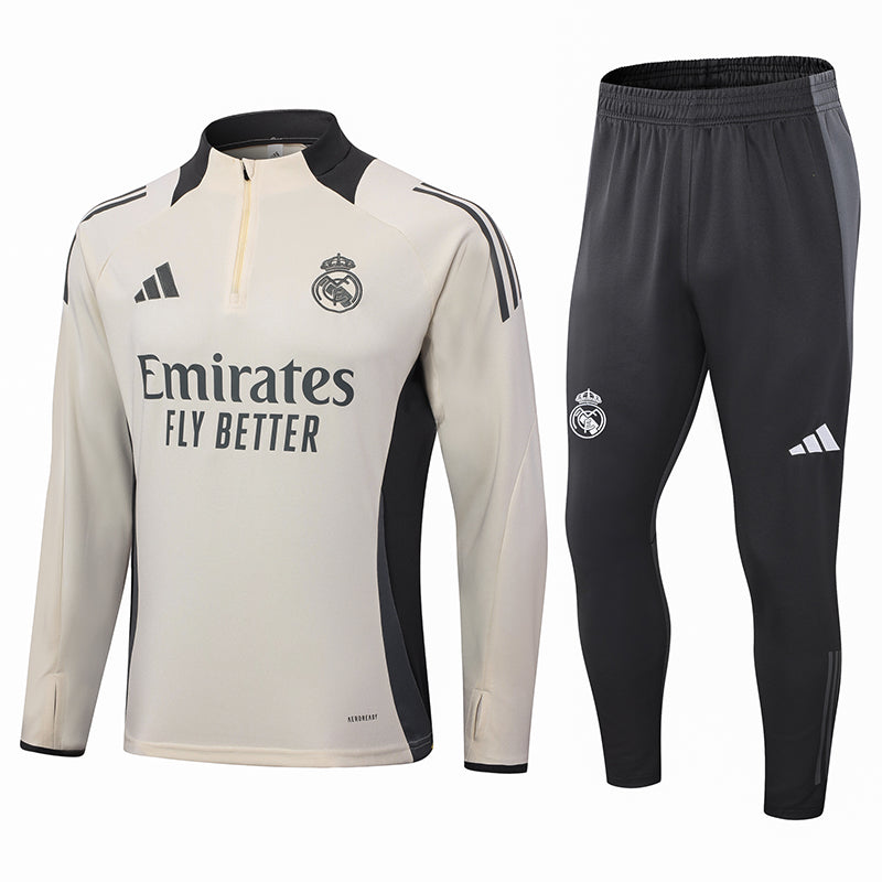 Conjunto do Real Madrid 2024/25 Masculino Adidas - Bege