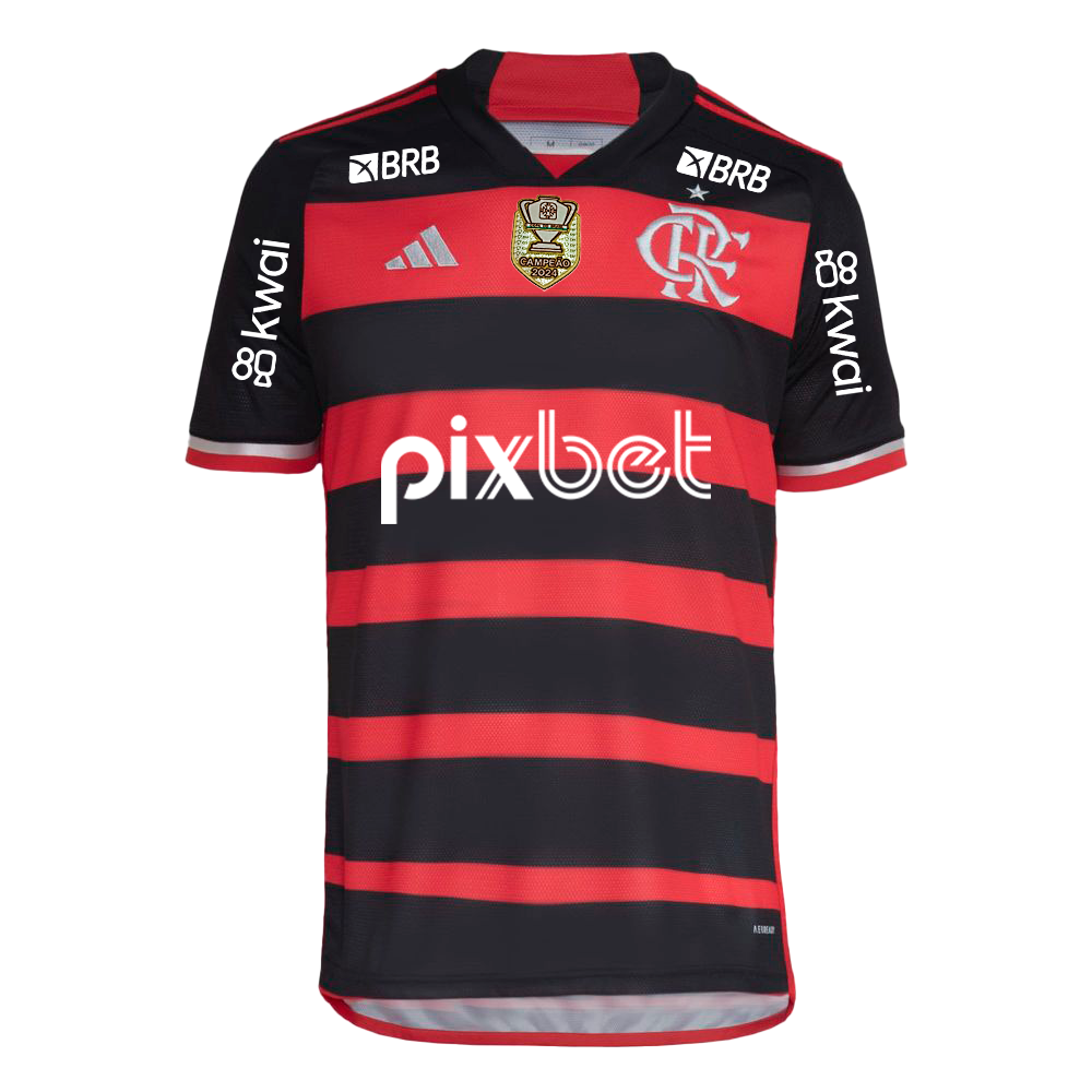 Camisa do Flamengo 2024/25 Home Masculina - Patch Campeão e Patrocínios