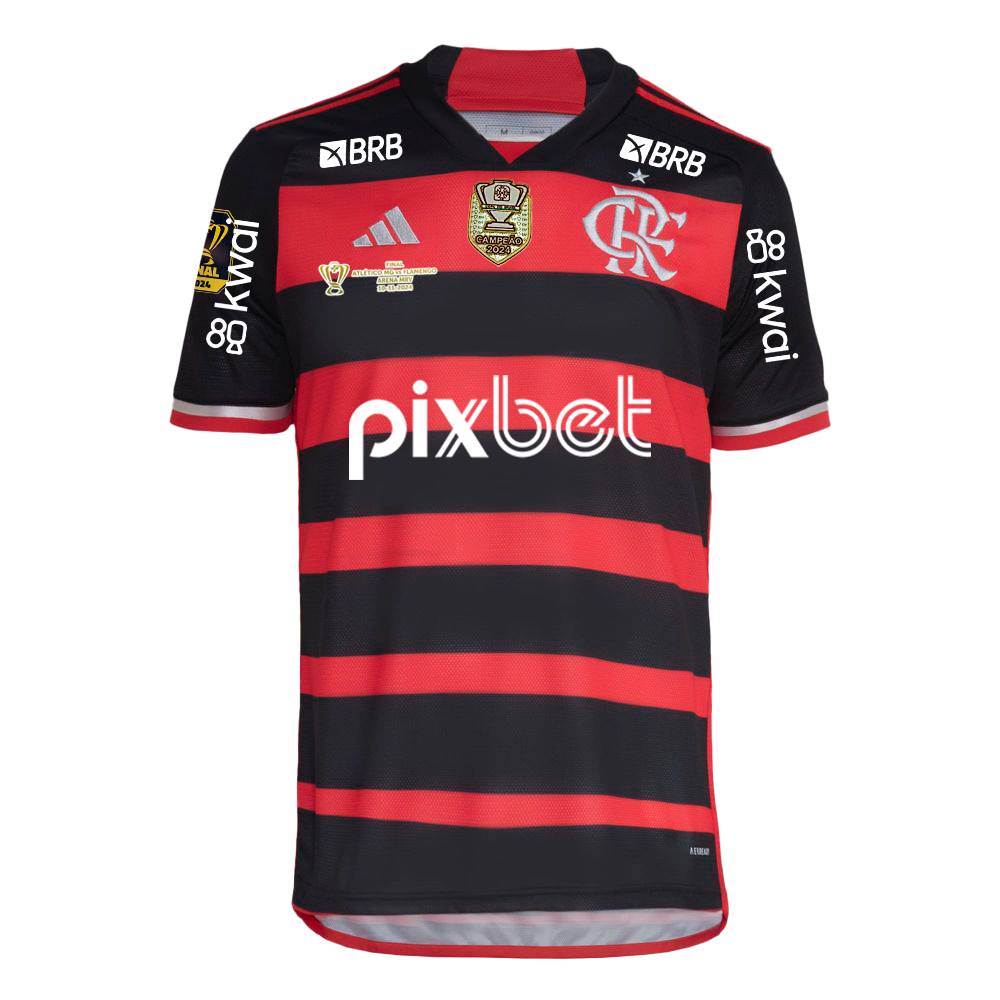 Camisa do Flamengo 2024/25 Home Masculina Final - Patch Campeão e Patrocínios